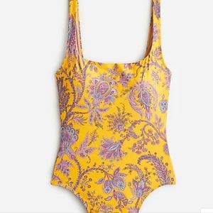 J. CREW Squareneck One-piece in Ratti® Golden Paisley Sz 16